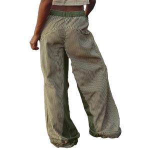 2025 dernier Style femmes décontracté solide motif taille basse jambe large Denim pantalon cordon tirer sur jean pour les femmes-vente en gros - Product Image 2