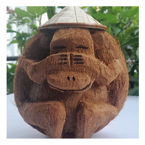 Mono de coco tallado a mano: coco natural vietnamita, artesanía de coco perfecta para una exhibición elegante y un juguete popular a granel - Product Image 6
