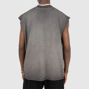 Oferta de Verano: Camisetas sin Mangas para Hombre, Estilo Vintage, Lavadas, 100% Poliéster, Antiarrugas, Personalizables, Lisas, para Fitness - Product Image 2