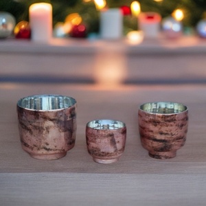 Juego de Portavelas Decorativos de Cristal Hechos a Mano con Diseño de Rosa Antigua (3-5 Pulgadas), Decoración Premium para el Hogar, Diwali, Navidad, Halloween, Venta al por Mayor - Product Image 1