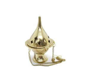 Brûleur d'encens en laiton de haute qualité avec chaîne Brûleur d'encens de luxe à suspendre au design tendance - Product Image 1