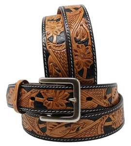 Cinturón de cuero de vaca occidental personalizado de calidad superior con herramientas manuales y proveedor de Fabricante superior para colorear en India - Product Image 2