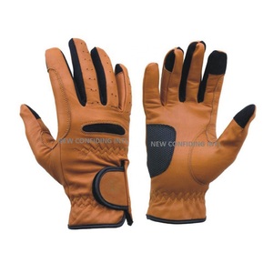Guantes de cuero para montar a caballo de alto rendimiento, refuerzo de microfibra para invierno, equipo de seguridad para carreras ecuestres OEM - Product Image 4