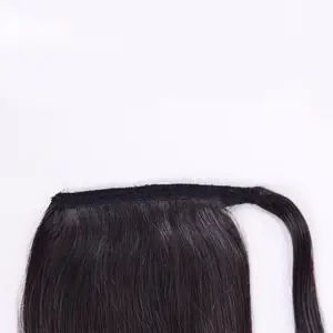 100% capelli crudi coda di cavallo estensioni naturali dei capelli da un singolo donatore capelli lisci di lunga durata e cuticole allineate di alta qualità