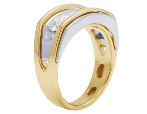 แหวนประดับเพชรสำหรับผู้ชายการตั้งค่าช่องที่ออกแบบใหม่ S925สีเงินพร้อมแหวนเพชรโมอิส - Product Image 2