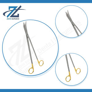 Tijeras de vendaje Inserto duro de carburo de tungsteno, Romo/afilado Curvo 130mm de largo Instrumentos quirúrgicos Fabricante de Pakistán - Product Image 4