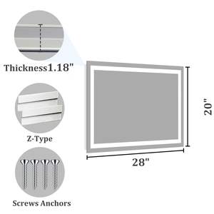 Miroir de salle de bains, miroir de toilette, miroir intelligent, écran tactile, lumière de LED, miroir carré de désembuage - Product Image 5