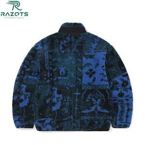 Razorts Men's Winter <b>Fleece</b> <b>Jacket</b> Stand Collar Zipper Closure Casual Loose Fit Windproof Waterproof Breathable Quick Dry Cotton - Product Image 6