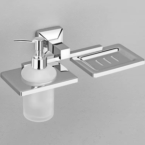 JABONERA MODERNA DE ACERO INOXIDABLE 304 con DISPENSADOR DE JABÓN LÍQUIDO para USO DE HOTEL MONTAJE EN PARED - Product Image 1