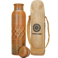 Bouteille d'eau en cuivre martelé de 500 ml, type paille, avec poignée, sans BPA, écologique, compatible lave-vaisselle, unisexe, haute qualité, best-seller