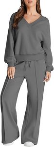 Conjunto Deportivo Informal Estampado Ligero para Mujer, Conjunto de Invierno de Dos Piezas, 100% Algodón - Product Image 6