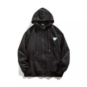 Sweats à capuche en relief 100% biologique pour homme, prix d'usine - Product Image 3