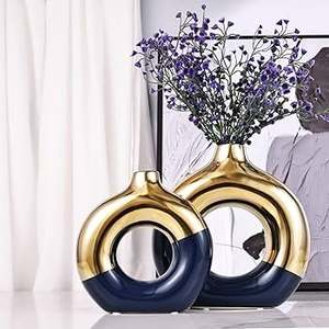 Jarrón de flores secas naturales, decoración moderna minimalista nórdica para el hogar, ramo de jarrón de cerámica sin esmaltar DE LA India - Product Image 5