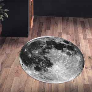 Alfombra redonda con diseño de luna llena Galactic View, alfombra impresa en 3D con arte espacial bohemio, alfombra de terciopelo - Product Image 4