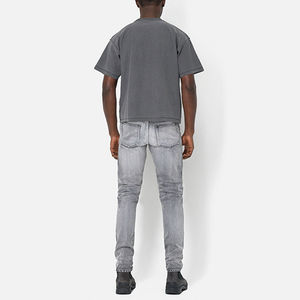 เสื้อยืดคอกลมทรงปกติแบบเรียบสีพื้น ผลิตตามสั่งขายส่ง ผ้าฝ้าย 100% ล้างสีแบบแอซิดวอช สไตล์วินเทจ สตรีทแวร์ เนื้อผ้าหนา ใส่ได้ทั้งชายและหญิง - Product Image 5