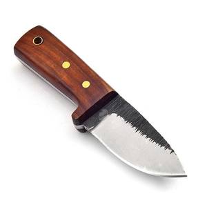 Cuchillo de Hoja Fija de Acero 12c27 de 6 Pulgadas, Estilo Nórdico, Forjado a Mano, Grado Industrial, Mango de Madera, Funda Vertical de Cuero, Cuchillo de Camping OEM - Product Image 5