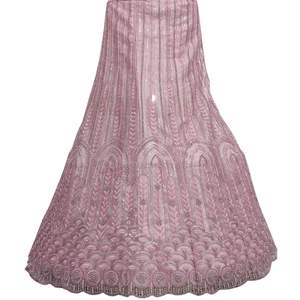 Lehenga choli ชุดปาร์ตี้งานแต่งงานยาว2.5เมตรชุดเย็บปักถักร้อยหนัก - Product Image 5