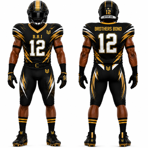 Brothers Bond American Football Jersey Pants Set Sublimated V-Neck Sleeveless Moisture Wicking Fitted Men's Uniform 12 - Product Image 2