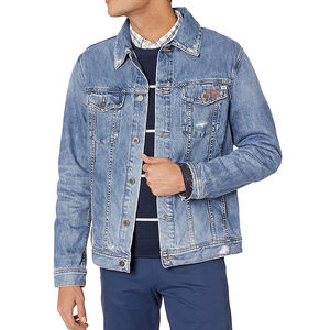 Chaquetas de mezclilla de moda de etiqueta privada para hombres y chaquetas de mezclilla de material de algodón 100% de color sólido de mejor estilo unisex - Product Image 1