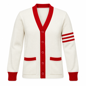 Sorority Custom <b>Men's</b> V Neck Knitted <b>Cardigan</b> Sweater Button Front Long Sleeve Regular Fit <b>with</b> <b>Pocket</b> for Autumn Private Label - Product Image 1