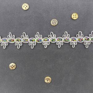 Encaje Metálico de Lujo Vintage Elegante de 1.6 cm de Ancho con Patrón Paisley Ecológico para Ropa y Regalos - Product Image 3