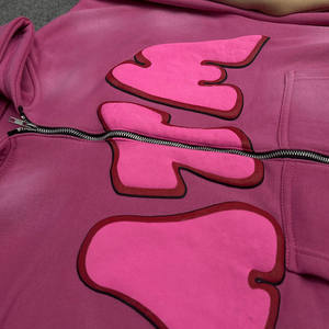 Sudaderas con cremallera de algodón personalizadas para hombre Sudaderas 100% de algodón con serigrafía Logotipo OEM Ropa de calle y ropa informal - Product Image 4