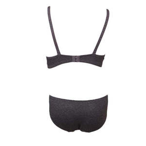 Ensemble soutien-gorge et culotte en mousse pour femme - Gris foncé - Product Image 2