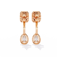 Boucles d'oreilles en or 18 carats avec diamants de laboratoire pour femmes, taille brillant, pour fiançailles et mariage, bijoux fins, certifiées IGI, luxe, premium, élégantes