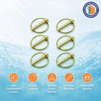 Nouveau kit de 50 attaches de sécurité en acier allié galvanisé doré (3/16"+1/4"+5/16"+7/16") pour bateaux et yachts marins