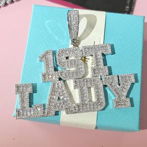 สร้อยคอจี้เพชรโมอิสซาไนต์ทรงโมเดิร์น VVS ชุบทอง เงินแท้ 925 สลักชื่อได้ ประดับเพชรเต็มเส้น สำหรับผู้ชาย ราคาประหยัด - Product Image 5