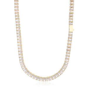 18K Gold\silver Plated moissanite Tennis Chain Necklace 6mm Zircon Hip Hop <b>Fine</b> <b>Jewelry</b> Tennis Chains Necklaces for Women's - Product Image 4