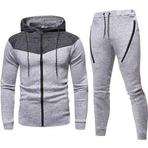 Gran oferta, conjunto de chándales de invierno ecológicos a prueba de viento de 2 piezas para hombre de marca, chándales de entrenamiento hechos de algodón 100% con logotipo personalizado - Product Image 3