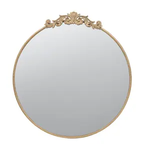 Новейший дизайн, Двухслойное настенное зеркало с металлическим каркасом (золото)
