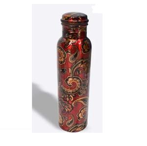 Copper <b>Bottle</b> for Drinking Milk Floral Sticker Enameled Copper <b>Bottle</b> Mango <b>Shake</b> & Lemon Juice Drinking Copper <b>Bottle</b> - Product Image 1