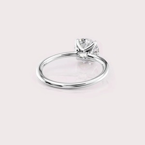 IGI Certified Round Cut Lab Grown Diamond Engagement <b>Ring</b> Solid 925 Sterling <b>Silver</b> <b>Solitaire</b> Diamond <b>Ring</b> for Women - Product Image 3