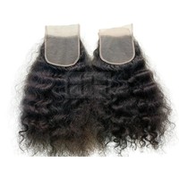 Ekstensi rambut alami dan tebal rambut keriting Remy sambungan rambut renda mentah keriting alami hitam ekstensi rambut manusia dari India