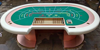 Table de Poker de Luxe Moderne Personnalisée 10 Joueurs 2.4m Tables de Casino Professionnelles de Blackjack Texas Hold'em avec Lumières LED et Chaises