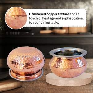 จานข้าวบิเรียนินีดีไซน์ทำจากเหล็กทองแดงสไตล์ฮันดีปุนจาบิและราจิตานิสำหรับเสิร์ฟอาหารแกงกะหรี่ - Product Image 6