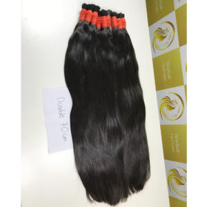 Meilleure vente Extensions de cheveux humains crus Remy de haute qualité, bouclés, en vrac, à cuticule alignée, brun vietnamien, de couleur foncée, prêtes à être expédiées - Product Image 1