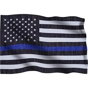 Paquete de 10 Banderas de Jardín con Línea Azul Delgada, Banderas de Policía Estadounidenses de 12.5x18 Pulgadas, Doble Cara, con Franja Azul, Blue Lives Matter - Product Image 4