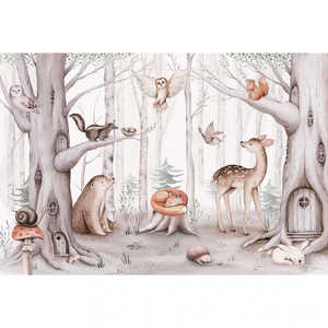 Le <span class=keywords><strong>papier</strong></span> <span class=keywords><strong>peint</strong></span> et les autocollants muraux de forêt animale les plus vendus peuvent être utilisés <span class=keywords><strong>sur</strong></span> le canapé du salon, la télévision et les murs de la salle d'étude. - Product Image 2