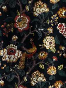 Cortina de terciopelo estilo vintage con estampado floral negro, tamaño personalizado, en cualquier tamaño, cortinas de terciopelo 100% algodón, algodón de alta calidad - Product Image 2
