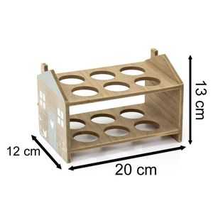 Soporte de madera para huevos para el hogar y la cocina Bandeja de madera de acacia para huevos Aspecto elegante Utensilios de cocina de forma ovalada de color natural - Product Image 5