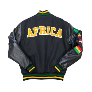 Nueva Llegada Casual Hombres Streetwear Cool Varisty Chaquetas de Cuero Versity University Bomber College Jacket para Hombres - Product Image 5