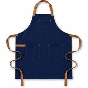 Tablier classique écologique sans manches en toile 100% coton avec plusieurs poches pour la cuisine et l'usage quotidien - Product Image 2
