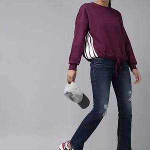 Sudadera con diseño de ropa informal con logotipo personalizado 2025 para mujer, conjuntos de sudaderas de algodón de Color sólido para mujer, ropa de invierno para mujer - Product Image 4