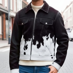 Chaqueta de cuero de pelo de vaca Original personalizada para hombre 2025 chaqueta de invierno cálida de peso pesado chaqueta de cuero de pelo de vaca de moda de calle alta - Product Image 1