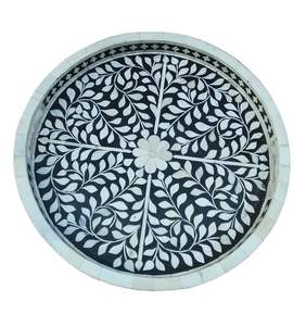 Plateau de service en incrustation marocaine de vente chaude nouveau style de plateau avec un beau décor pour servir des plats ou de l'artisanat HF au chocolat - Product Image 4