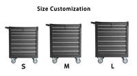 Armoire à outils roulante à 7 tiroirs verrouillables avec doublures en EVA, chariot de rangement de garage en métal robuste, personnalisable OEM ODM