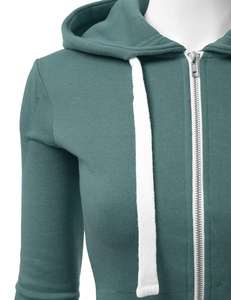 Sweat-shirts d'hiver unis pour femmes, en coton, coupe oversize, style streetwear, vestes zippées en polaire, personnalisables, décontractés, vente en gros - Product Image 6
